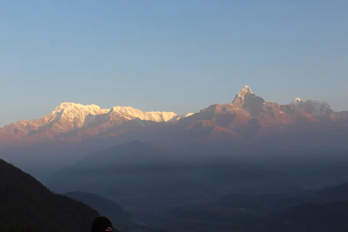 Annapurna range and Machhapuchhre from Sarangkot at sunrise